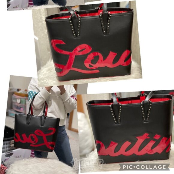 Red Bottom Large Black & Red Tote - Picture 2 of 2